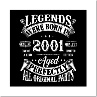 23Rd Birthday Tee 23 Years Old Legends Born In 2001 Posters and Art